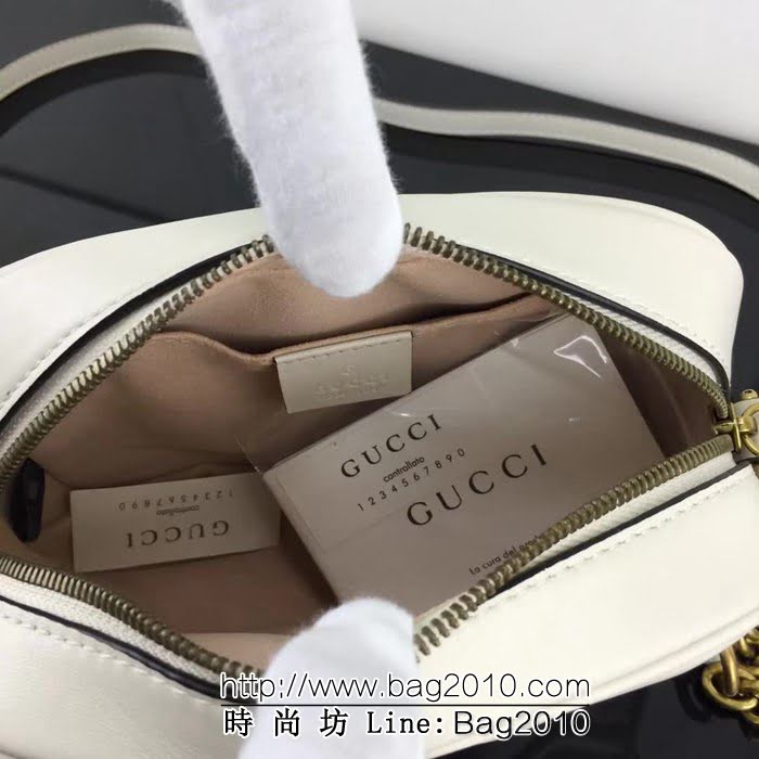 GUCCI古馳頂級原單 新款專櫃品質 實物實拍 448065米白鏈條單肩斜跨包 HY1205